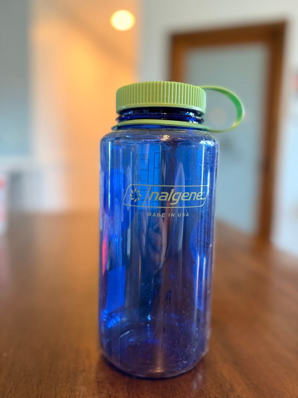 Nalgene Water Bottle Wide Mouth Mint Lid Blue Sporting Hiking